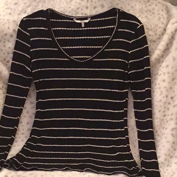 Buckle BKE Striped Top V-Neck LARGE NWOT - Picture 3 of 8